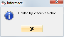 Opravné dávky Doklad je možné vrátit jako původní - číslo, které má teď bude odebráno a při tvorbě dávky mu bude přiděleno nové opravný - číslo dokladu bude zachováno, doklad bude při tvorbě dávek