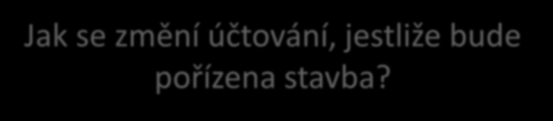 Jak se změní účtování, jestliže bude pořízena stavba?