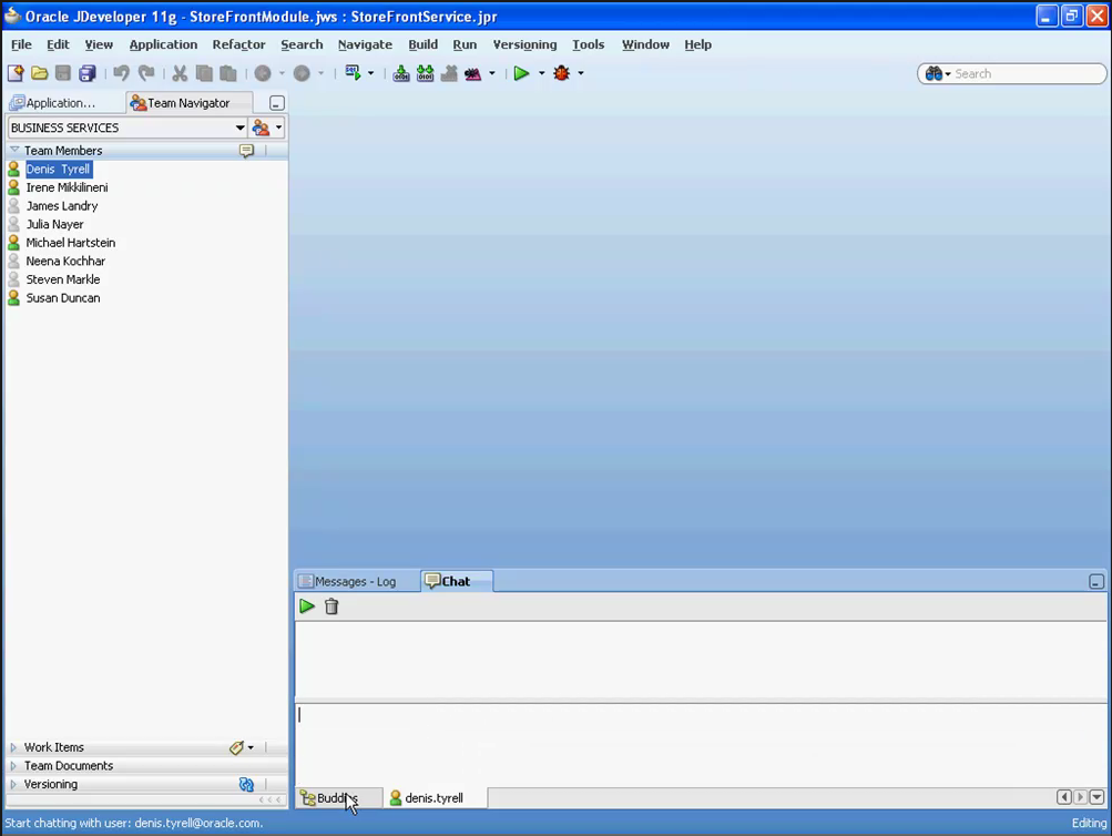 Obrázek 22: Oracle JDeveloper 11g, build-in UML podpora (class