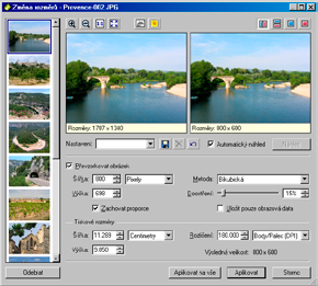 20 Zoner Photo Studio 8 základní uživatelská příručka Změna rozměrů Pro prezentace, zasílání elektronickou poštou a další příležitosti je vhodné fotografie zmenšit pomocí fyzické změny dat tzv.