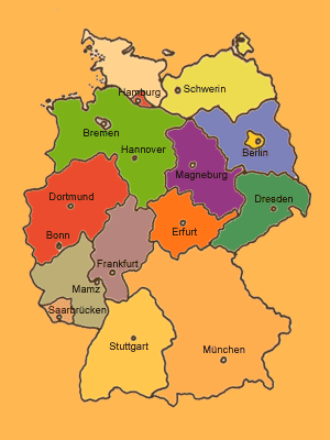 VLAJKA ZNAK MAPA NĚMECKA (černá, červená, žlutá) HLAVNÍ MĚSTO: Berlín POČET OBYVATEL: 80 333 700 ROZLOHA: 357 022,9 km² MĚNA: EURO nahradilo v roce 2002 německou marku SOUSEDI: Polsko, Rakousko,