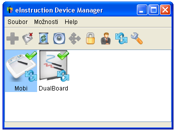 Interwrite DualBoard 7 Počítač si najde USB zařízení automaticky. Na Workspace RF Hubu se po připojení k PC rozsvítí modrá LED kontrolka. 1. Stiskněte svítící aktivační tlačítko na RF Hub.