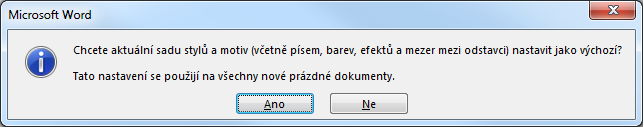 Kapitola 4: Karta Návrh 44 OBR. 4-2: DIALOGOVÉ OKNO VYTVOŘIT NOVÉ BARVY MOTIVU Sady stylů Mezery mezi odstavci Nastavit jako výchozí 4.