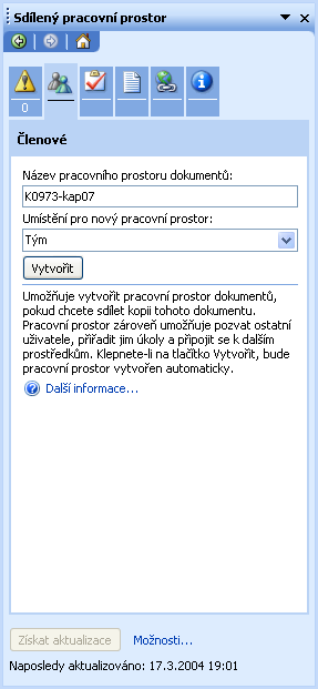 Kapitola 7 Služby SharePoint Services v profesionální pracovní skupině 115 rou obvykle tvoří primární dokument a jeden nebo více podpůrných dokumentů.