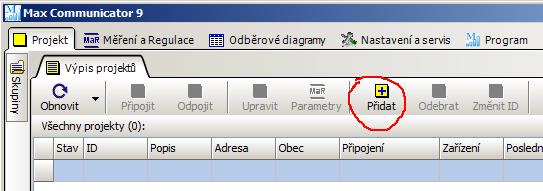 5.1 Vytvoření projektu Nový projekt vytvoříte ve výpisu projektů jednoduše kliknutím na tlačítko Přidat : Vzápětí se otevře průvodce vytvořením nového projektu, který vám usnadní zadání základních