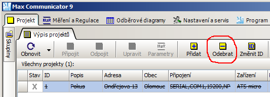 Každému projektu je přiděleno unikátní číslo (ID). Pokud z nějakého důvodu potřebujete ID projektu změnit, klikněte na tlačítko Změnit ID 5.