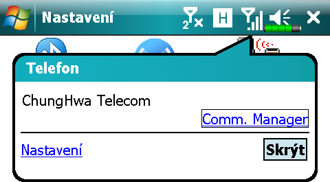 Odpojení GPRS 1. Odpojení GPRS: Zvolte a objeví se dialogové okno. Zvolte Odpojit. 2.