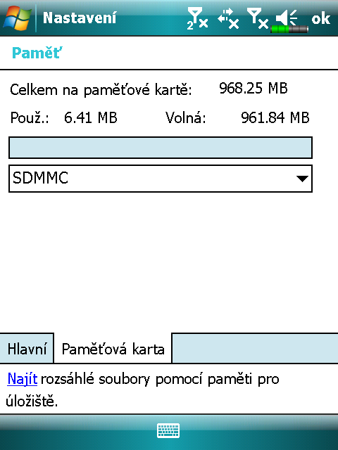 Správa Paměti Přehled Stavu Paměti Zvolte, Nastavení, Systém a Paměť. Zvolte Hlavní. ❶ ❷ ❶Přehled ukládací a programové paměti.