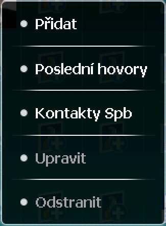 (platí pouze pro položky uložené v části Kontakty v zařízení Pocket PC). ❷Klepněte na fotografii, jméno nebo číslo kontaktu, který chcete volat.