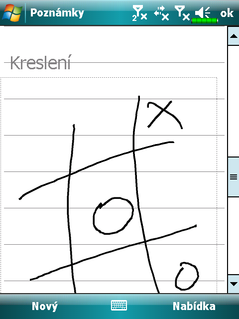 Kreslení na obrazovku Lze kreslit na obrazovku stejným způsobem jako na ni píšete. Rozdíl mezi psaním a kreslním na obrazovku je způsob jakým vybíráte položky a jak mohou být editovány.