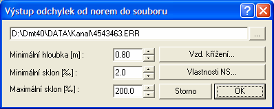 Výstup limitky materiálu do souboru LIM Tento dialog slouží k zadání umístění a názvu výstupního textového souboru LIM. Dialog se otevře po volbě z menu Kanalizace - Výstupy - Výpis limitky materiálu.