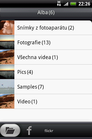 124 Fotoaparát a multimédia 7.2 Použití aplikace Alba Alba vám umožňuje prohlížet fotografie a přehrávat videa.