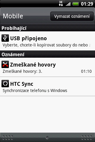 48 Základní informace o telefonu Panel oznámení Oznamovací ikony informují o příchodu nových zpráv, událostech kalendáře, nastaveném připomenutí a probíhajících činnostech, například o zapnutém