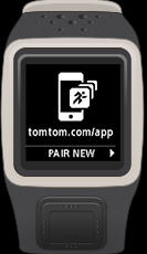 5. V telefonu spusťte aplikaci TomTom MySports a poklepáním proveďte připojení. 6. Až se objeví název vašich hodinek, poklepejte na něj. 7.