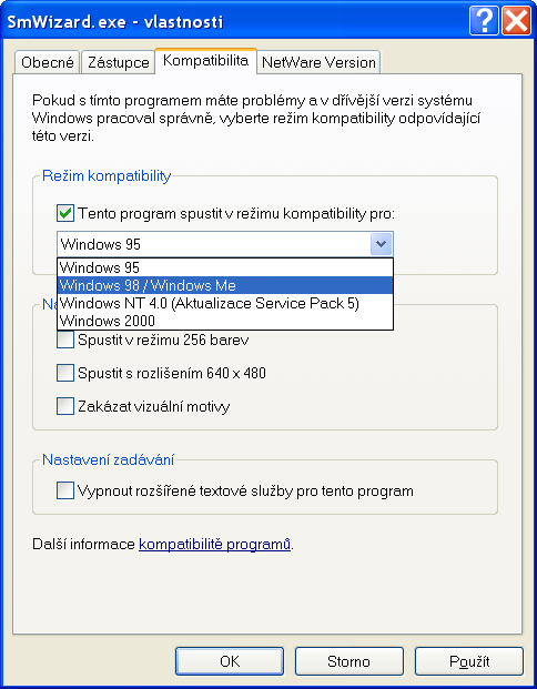 4.6 KOMPATIBILITA VERZÍ WINDOWS 141 DOSovské aplikace mají se spouštěním v NT systémech ještě větší problémy.