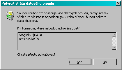 5.2 PAMĚŤOVÁ ZAŘÍZENÍ 157 5.2.5 Streamy v NTFS V souborovém systému NTFS můžeme ke každému souboru (i složce) přidružit stream proud dat (nebo více streamů).