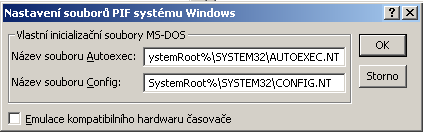 6.1 KONFIGURACE SYSTÉMU A APLIKACÍ 166 MODE CON CP SELECT = 852 KEYB CZ, 852, C:\...\KEYBOARD.