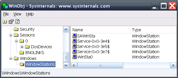 3.2 OBJEKTOVÝ MODEL VE WINDOWS ŘADY NT 77 2. V aplikaci Process Explorer zapněte zobrazení spodního podokna a nastavte v něm zobrazování manipulátorů (handlů).