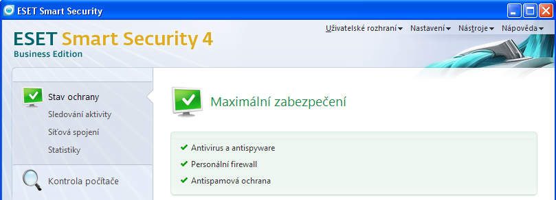 OVLÁDACÍ ROZHRANÍ Uživatel má možnost zvolit si dva režimy zobrazení. Standardně se po instalaci aktivuje Jednoduchý režim, který nabízí základní možnosti nastavení.