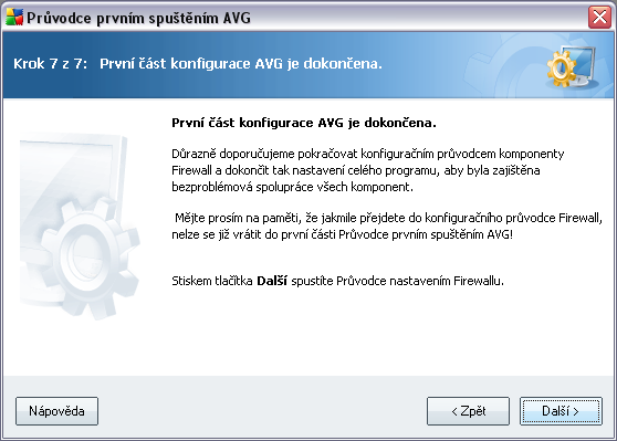 6.5. Aktualizace ochrany AVG Průvodce automaticky zkontroluje existenci nejnovějších aktualizačních