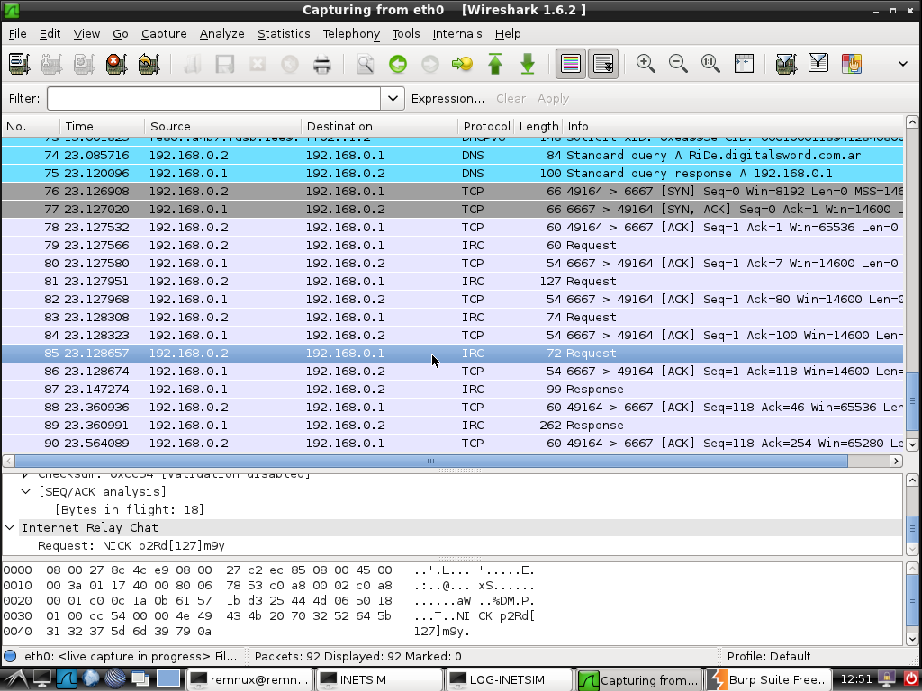 Experiment 2 Vzorek: Worm.IRC.