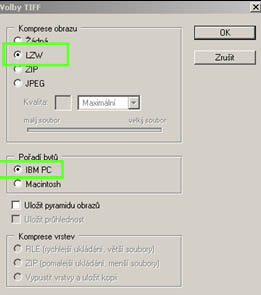 Kapitola 1: Grafické programy 11 Formát TIFF Formát JPEG Export do JPEG a GIFu Formát TIFF (*.