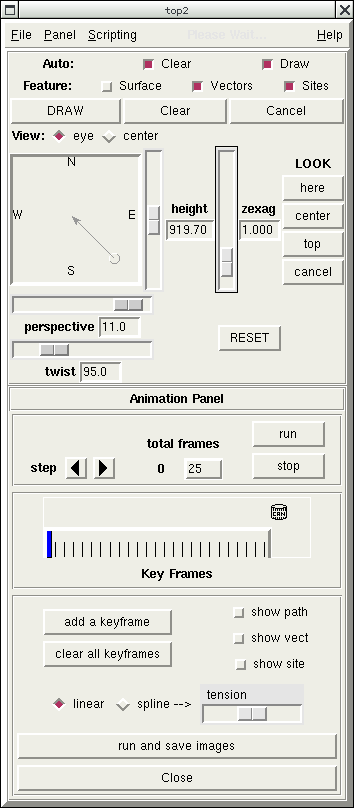 10.4. 3D VIZUALIZACE MODULEM NVIZ 129 Obrázek10.3:Panel Animace jetakmaximálnězjednodušen.narozdílod keyframeanimation tunevstupujídohryčasové jednotky jako minuty či sekundy.