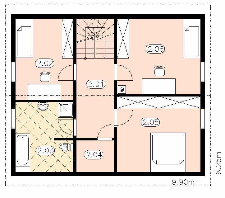 RD Fagus Tento přízemní rodinný dům s obytným podkrovím je vhodný pro pohodlné bydlení čtyřčlenné až pětičlenné rodiny. Dispoziční řešení lze upravit i pro dvougenerační bydlení.