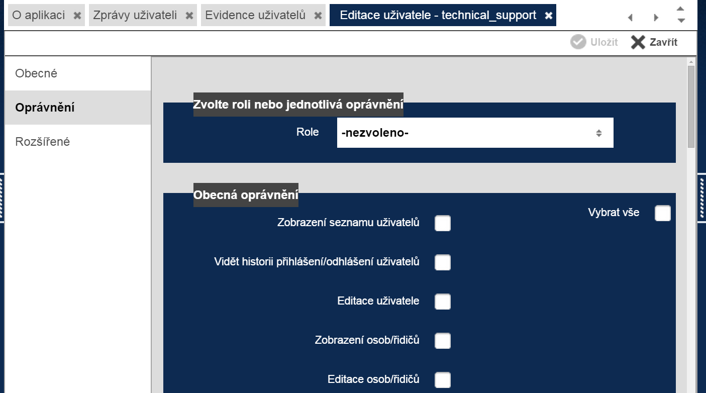 Oprávnění Na kartě Oprávnění a Rozšíření definujte práva přístupu, editace a
