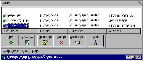 Obr. 4.2.1: Oracle Web Publishing Assistant 4.2.2 Vytvoření webové stránky Proces vytvoření nové webové stránky je rozdělen do čtyř základních kroků každý v samostatném okně.