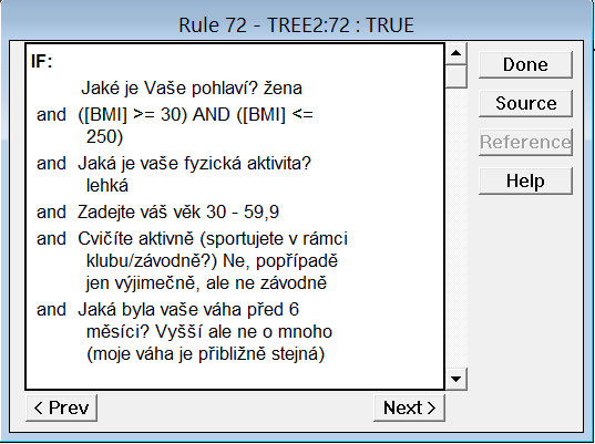 4.3 Možné Výsledky Pokud jiţ tedy víme, jak jaké otázky pracují a jak jsou řazeny můţeme si ukázat cvičný příklad.