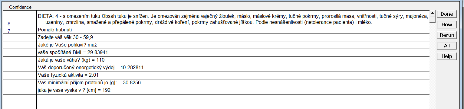 Obrázek 26: Možné použití pravidla při nemoci Na úplný závěr nám ReSolver vypíše výsledky a celkovou zprávu: Obrázek 27: Výsledná zpráva systému 4.