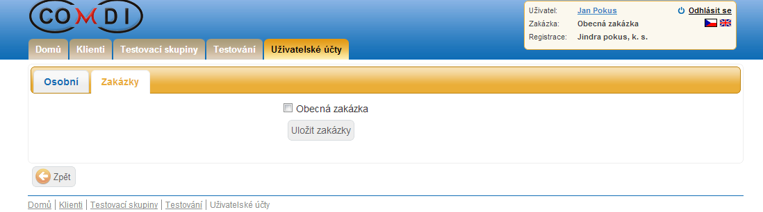 4.2. Přiřazení zakázky k uživatelskému účtu - krok 2. Zde se vám zobrazí formulář, který jste před chvílí vyplňovali. Prosím o kontrolu zadaných údajů.