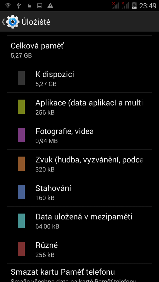 Režim spánku nastavení zhasínaní displeje při nečinnosti POZOR: Při nastavení dlouhé doby vypínání displeje má velký vliv na výdrž baterie tj. ta se zkracuje.