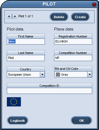 2. Používání Condora 2.1. První spuštění Při prvním spuštění Condora budete vyzváni k zadání údajů nového pilota. Nový pilot Jméno pilota bude použito při létání po síti, ve videích a záznamech trasy.
