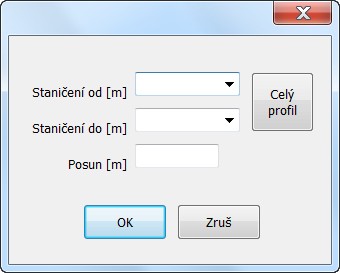 Posun profilu vodorovně Nástroj posouvá celý profil nebo jeho část vlevo nebo vpravo, tzn. přestaničí vybranou část profilu.