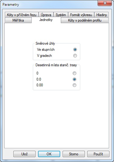 Tlačítko [OK] převezme nastavené parametry a zavře panel Parametry a překreslí výkres. Tlačítko [Storno] zavře panel, změny nastavení parametrů budou stornovány.