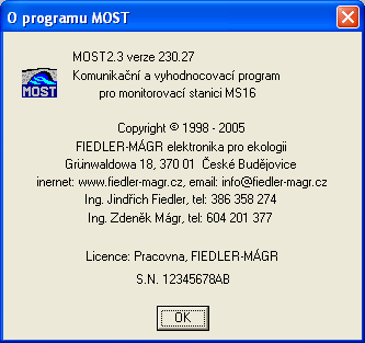 4. Nastavení parametrů z programu MOST Nastavení parametrů stanice M4016 lze nejsnáze uskutečnit z připojeného PC prostřednictvím programu MOST.