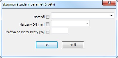 To umožňuje provádět návrh nové sítě, nebo posouzení stávající sítě. K posouzení sítě je třeba všem větvím zadat hodnotu Nařízený DN.