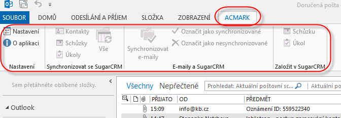 2.2 Odinstalování synchronizeru Synchronizer lze odinstalovat přes: Start => Nastavení => Ovládací panely => Programy a funkce => zvolíme ACMARK CRM Outlook synchronizer a klikneme Odinstalovat Při