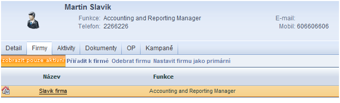 - 62 - Servis a reporting v IS 1. Přiřazení firmy/střediska a) Pomocí vyhledávání najděte a zvolte firmu, kterou chcete přiřadit. b) Klikněte na tlačítko Přiřadit k firmě.