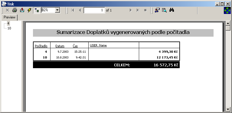 č.smlouvy. Statistika Doplatků - rovněž užitečná statistická sestava o vývoji doplatkového účtu včetně jeho aktuálního celkového stavu.