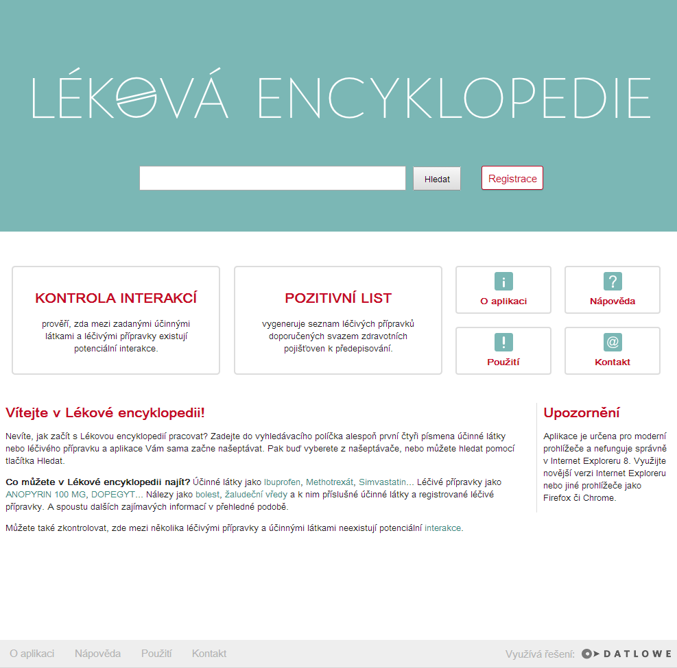 8. Zdravotnictví Léková Encyklopedie http://www.lekovaencyklopedie.