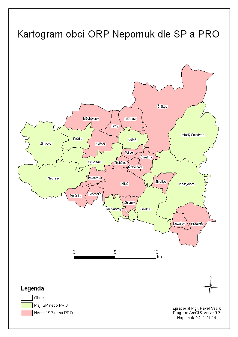 Mapa 21: Kartogram obcí ORP dle