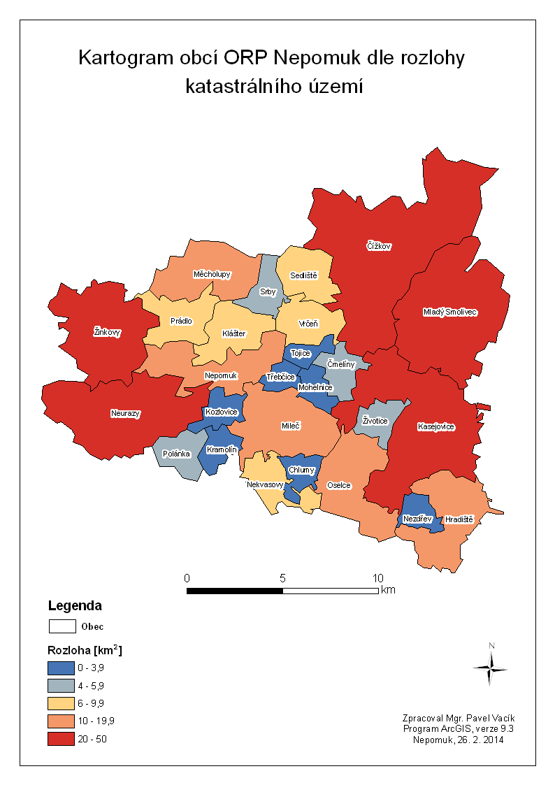 Mapa 29: Kartogram obcí ORP