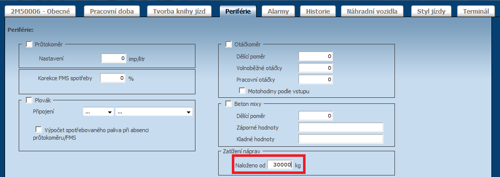 NOVINKA KONTROLA NALOŽENÍ VOZIDLA Kontrola naložení vozidla Do WEBDISPEČINKU byla doplněna funkce, která je určena pro nákladní vozidla a přináší do on-line stavu vozidla informaci o zatížení náprav.