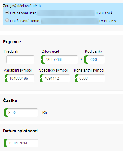 UTB ve Zlíně, Fakulta aplikované informatiky 52 6.4 PayPal Obrázek 19 Předem vyplněný platební příkaz v internetovém bankovnictví Veškeré údaje obsažené v kapitole 6.4 jsou platné k březnu roku 2014.