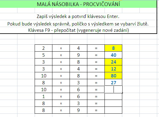 5 GENERÁTOR PŘÍKLADŮ (MicrosoftOffice Excel 2007) Computer 13 14/2011 Excel umožňuje generovat podle potřeby číselné hodnoty v určitém rozsahu.