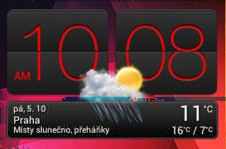 115 Důležité aplikace Důležité aplikace Používání aplikace Hodiny O widgetu Hodiny HTC Pomocí widgetu Hodiny HTC můžete zobrazit aktuální datum, čas a místo.