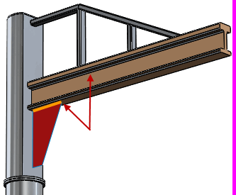 SolidWorks Simulation Spojení hran skořepin s nosníky Spojení hran skořepin, které jsou součástí povrchových nebo plechových těl, s nosníky, což se obvykle používá jako simulace deskového vyztužení